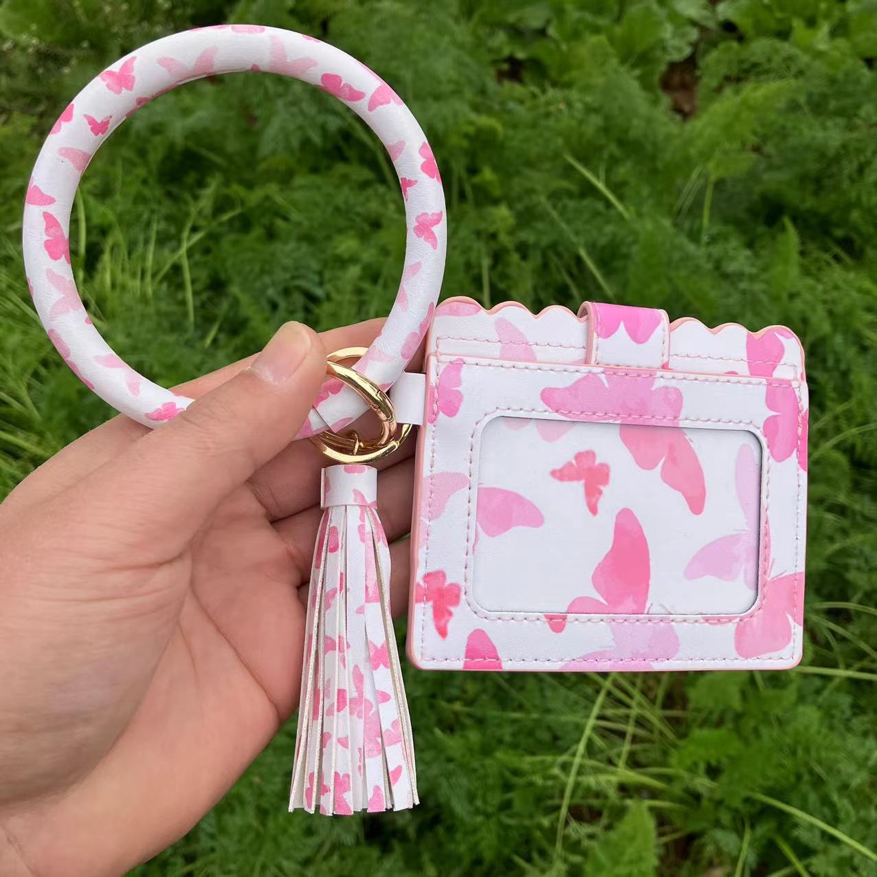 Wholesale Leopard Print PU Leather Tassel Keychain Wallet - Chic Fashion Accessory for Gift
