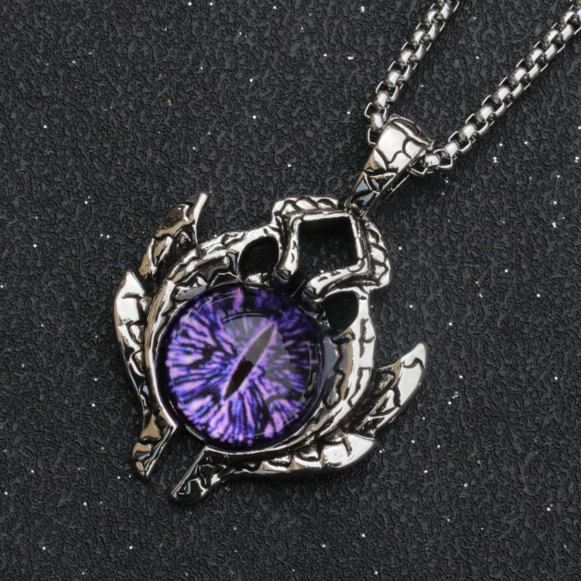 Wholesale Vintage Punk Spaceship Blue Eyes Stainless Steel Pendant Necklaces ACC-NE-XuanChao001