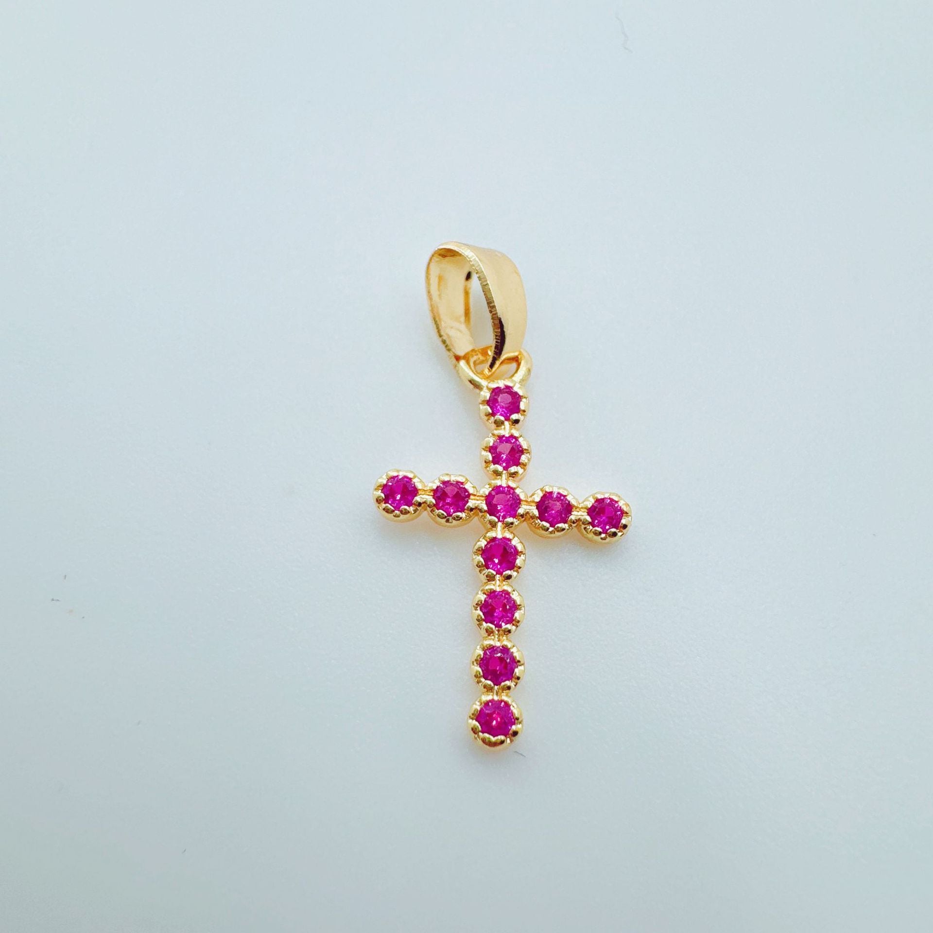 Wholesale =Micro-set Zircon Cross Pendant Necklace Copper Electroplated Fashion Accessory