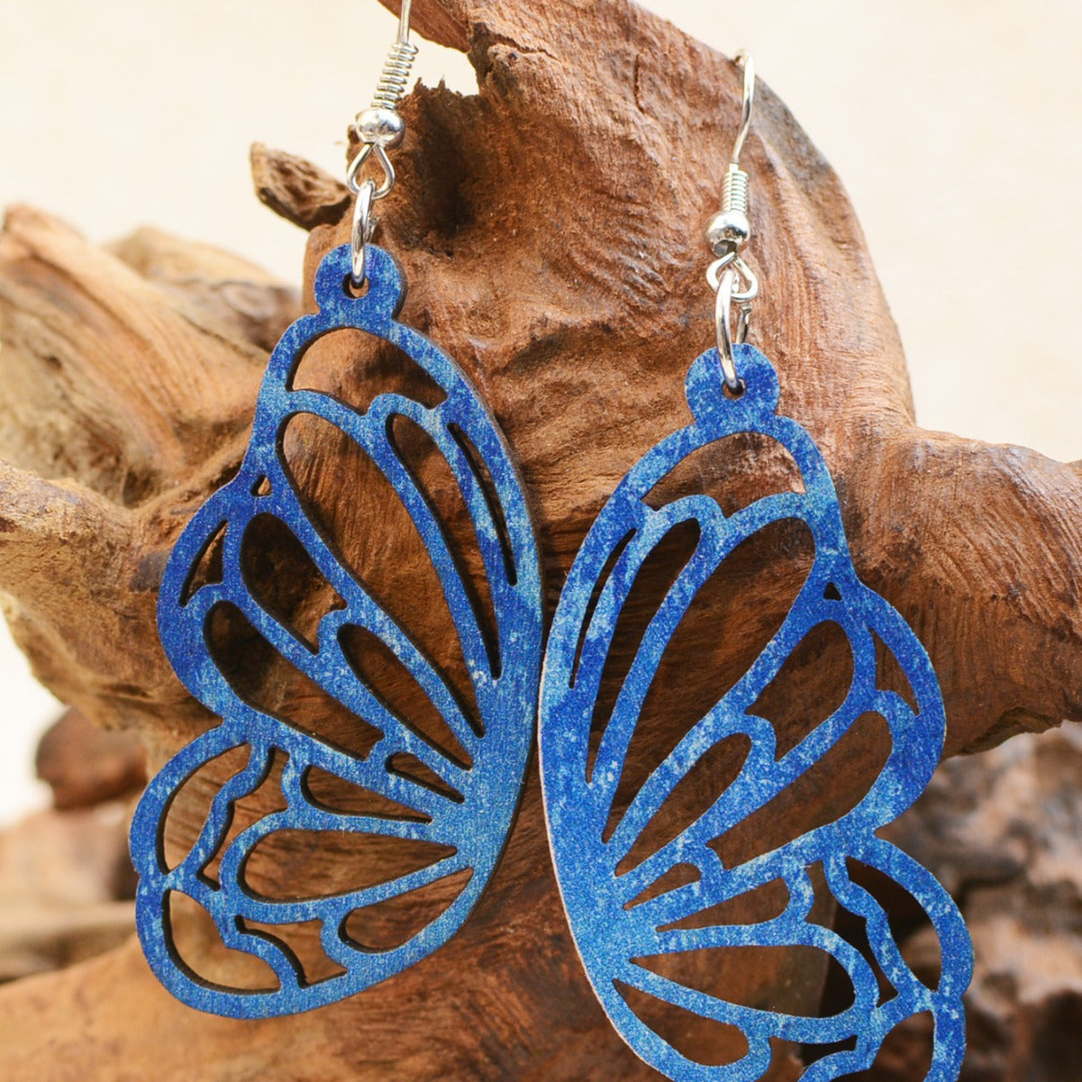 Wholesale Wood Butterfly Hollow Earrings ACC-ES-LuoKun001