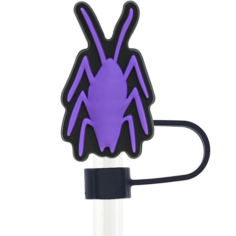 Wholesale Random 100pcs Dark Style 10mm PVC Soft Straw Tube Cap ACC-SCR-RYY100