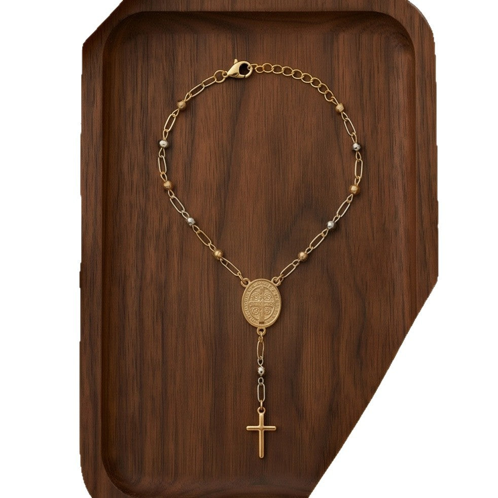 Wholesale Fashion Bracelet Western Retro Cross Virgin Mary for Men and Women Jewelry Accessory
