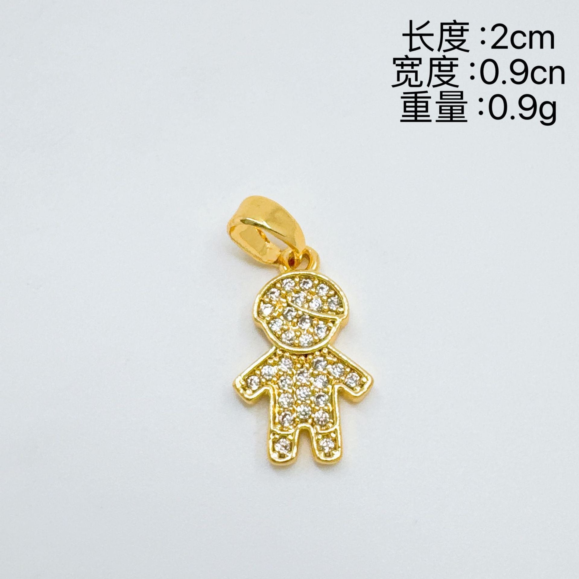 Wholesale Gold Plated Copper Pendant with Diamonds for Boys and Girls Boutique Jewelry Accessory