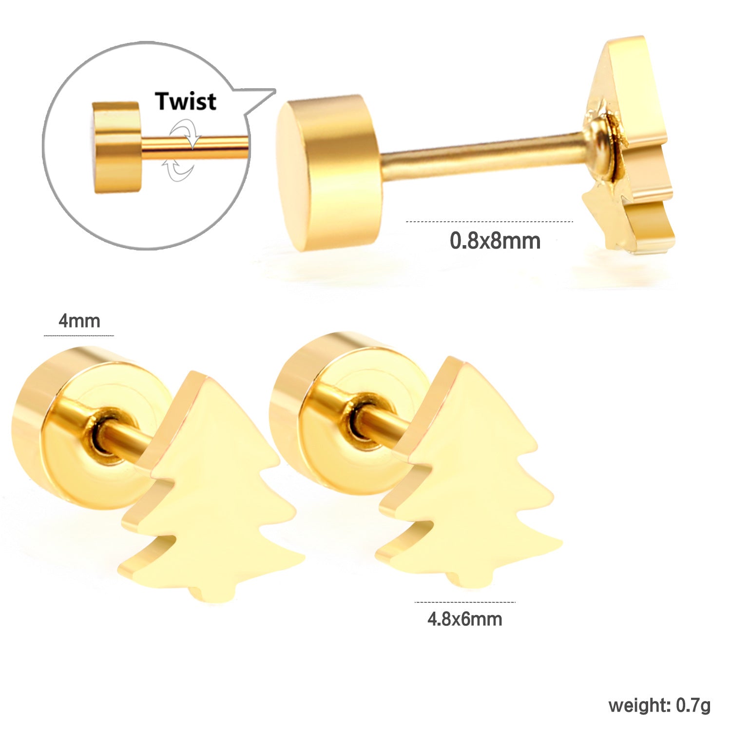 Wholesale versatile cute Christmas series stud earrings