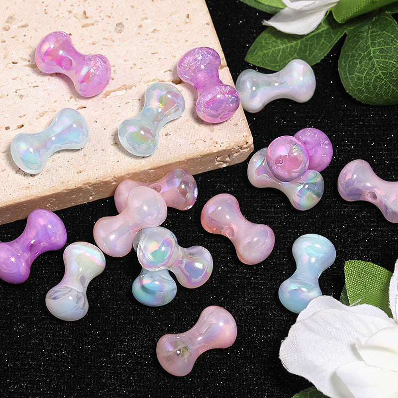 Wholesale 100pcs Acrylic Transparent Colored Puppy Bone Beads DIY Accessories ACC-BDS-BLG073