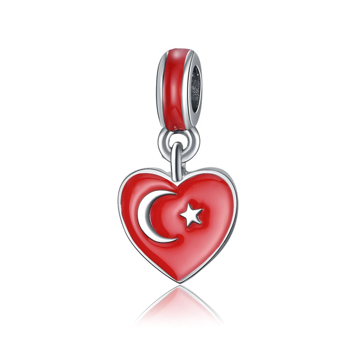 Wholesale 10PCS National flag heart Charms