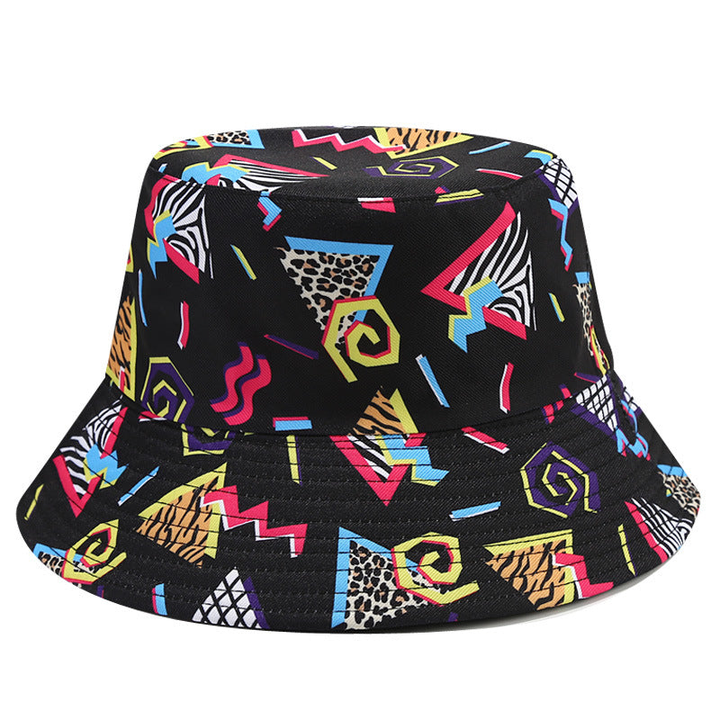 Wholesale Geometric Lined Fisherman's Hat Double-sided Printed Bucket Hat
