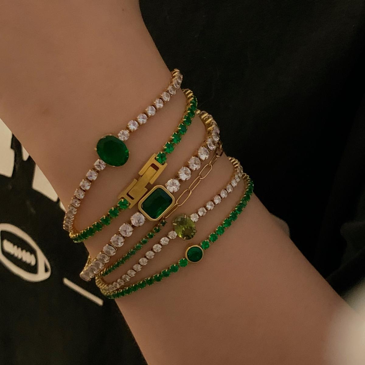 Großhandel mehrschichtiges Armbandanzug Edelstahl Eingelegtes Zirkonarmband