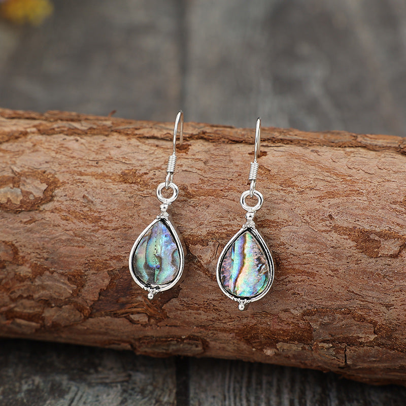 Wholesale bohemian abalone shell rimmed earrings women fashion creative abalone shell drop earrings