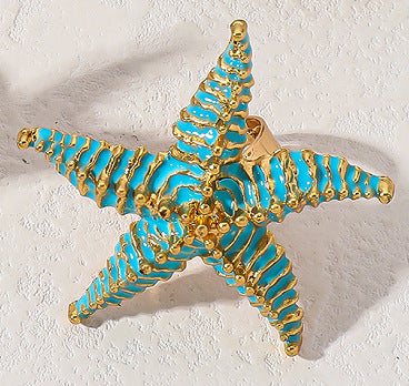 Wholesale Beach holiday style starfish necklace open ring