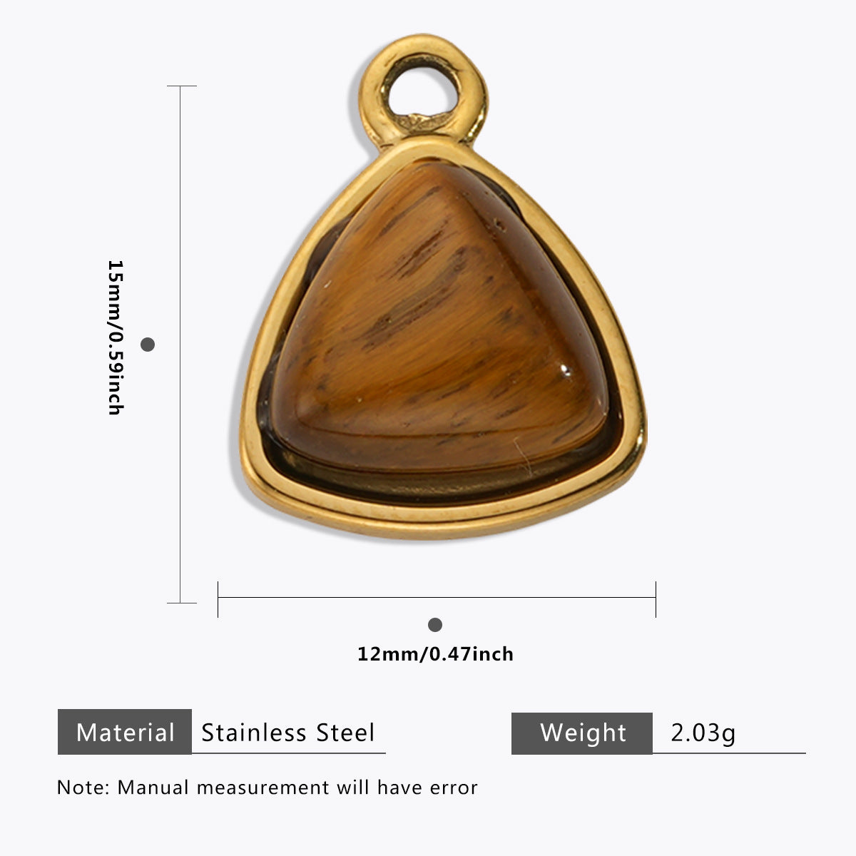 Wholesale Stainless Steel Maillard Tiger Eye Pendant
