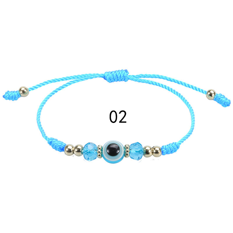 Wholesale Evil Eye Bracelet Crystal Beaded Bracelet Adjustable Braided Bracelet