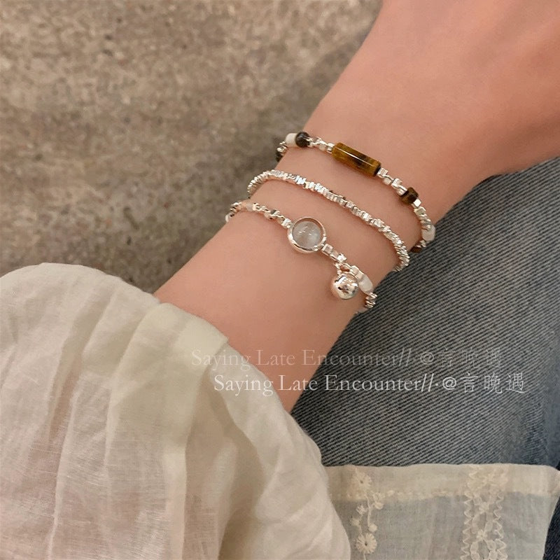 Wholesale Alloy Cat Eye Bead Bracelet for Women,  Trendy Everyday Jewelry Accessory for Gifts