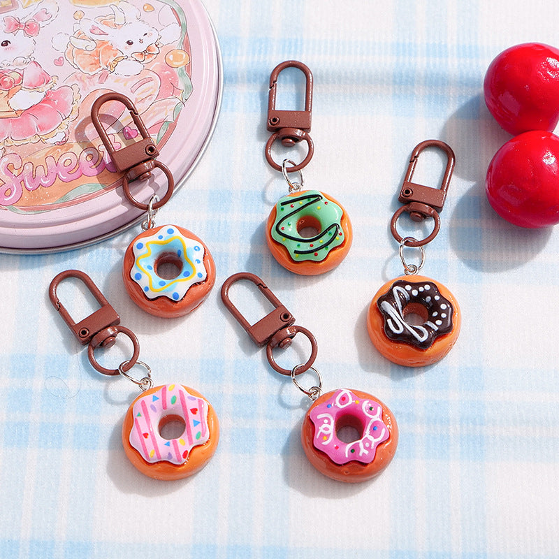 Wholesale Cute donut shaped toy bread pendant