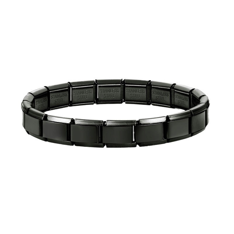 Wholesale  Italian Modular Bracelet 9mm DIY Splicing Removable Titanium Steel Round Bracelet