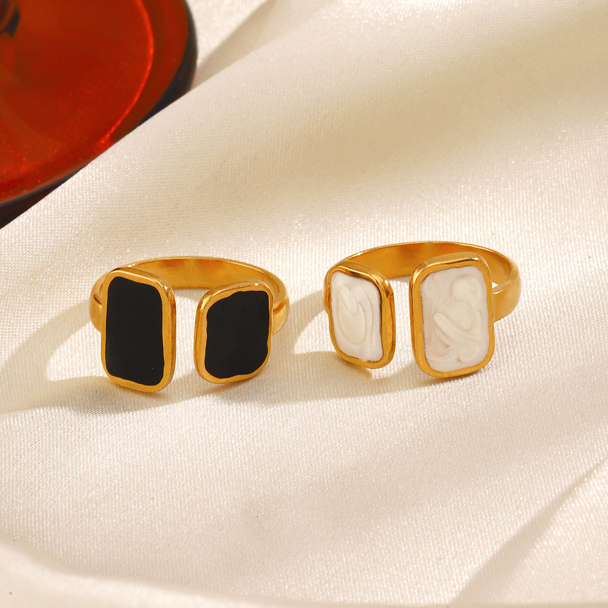 Wholesale French Retro Geometric Open Ring - Stainless Steel Fashion Accessory for Everyday Wear or Gift