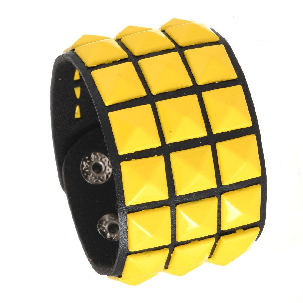 Wholesale Square Rivet Bracelet Men' s Personalized  Bracelet