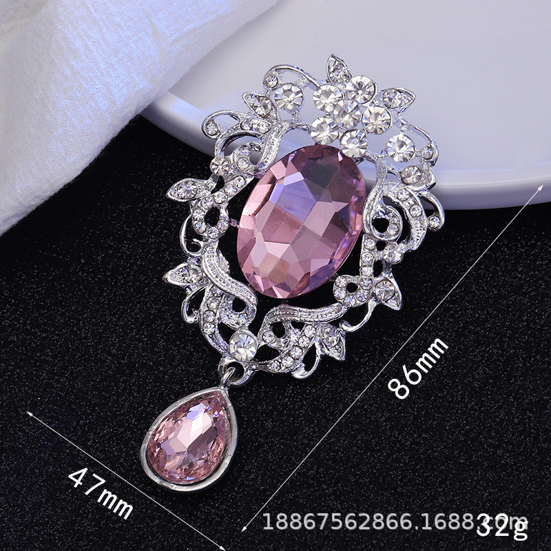 Wholesale  Diamond Pearl Flower Sun God flower brooch gem pendant
