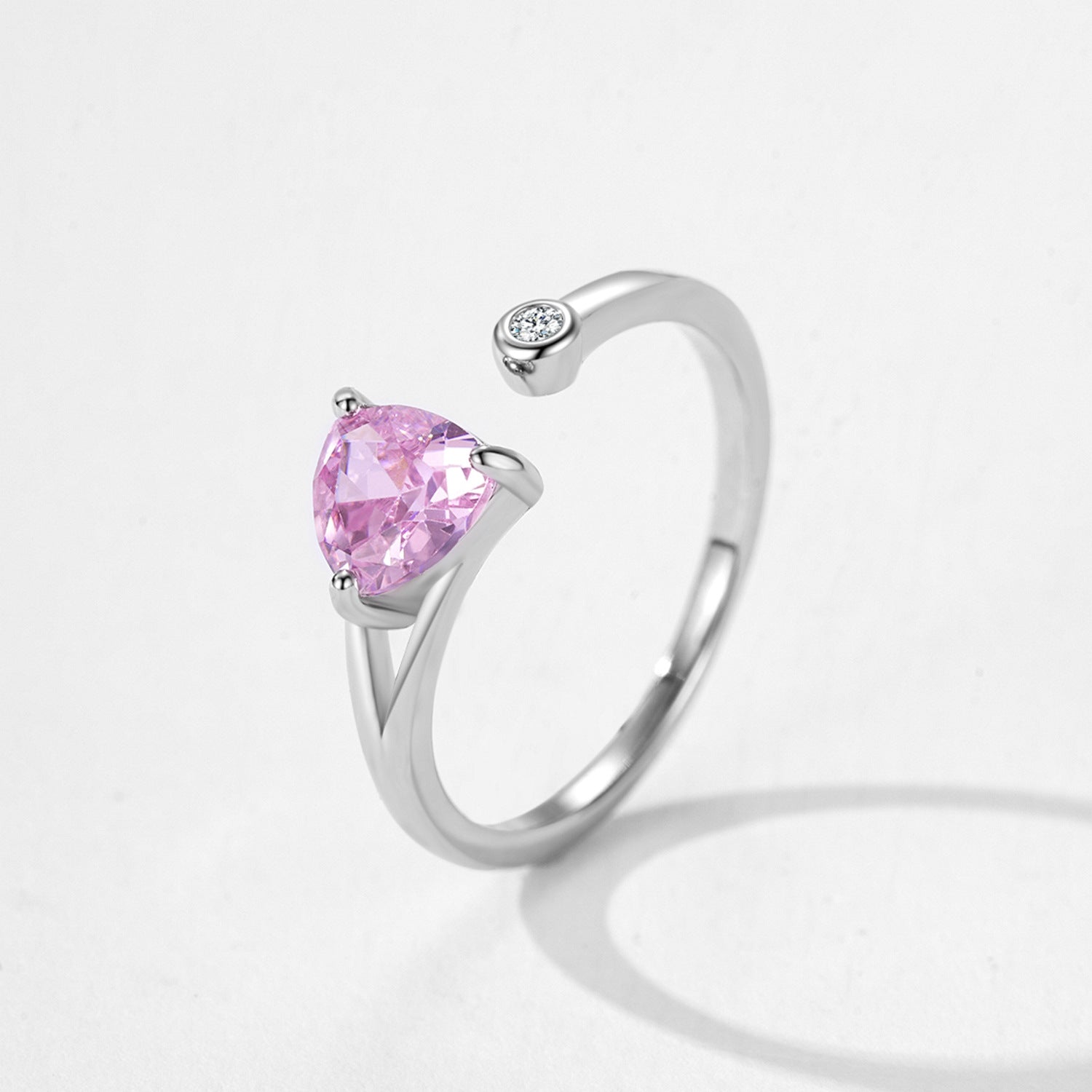 Wholesale S925 sterling silver sweet pink open ring