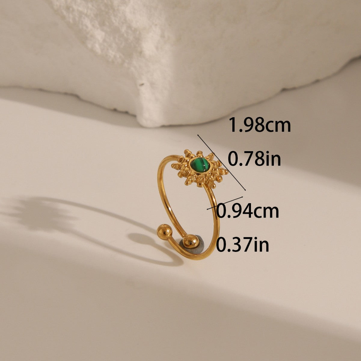 Wholesale Geometric Stainless Steel Ring with Tiger Eye Stone - Fashion Jewelry Accessory for Women