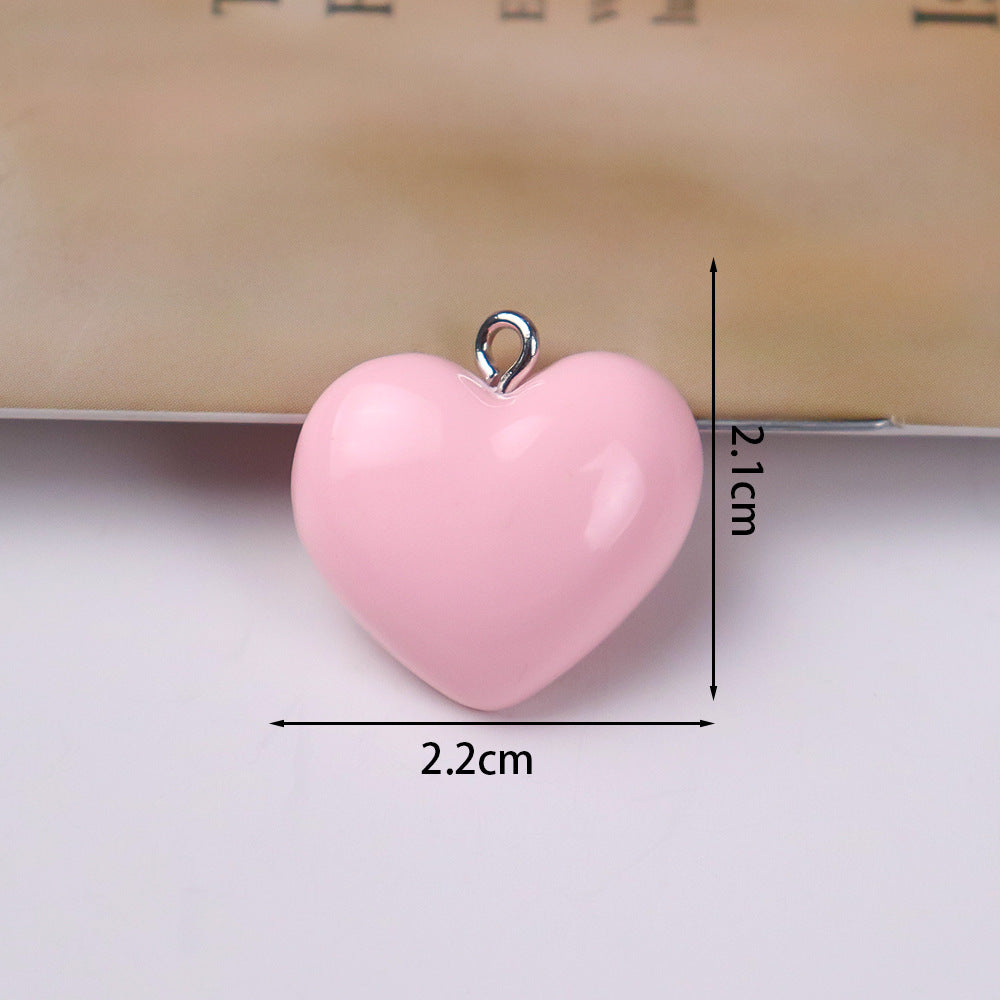 Wholesale 10pcs/ pack 22mm Love Pendant Candy Color Necklace Bracelet Earrings Jewelry Accessories DIY Keychain Mobile Phone Pendant Pendant