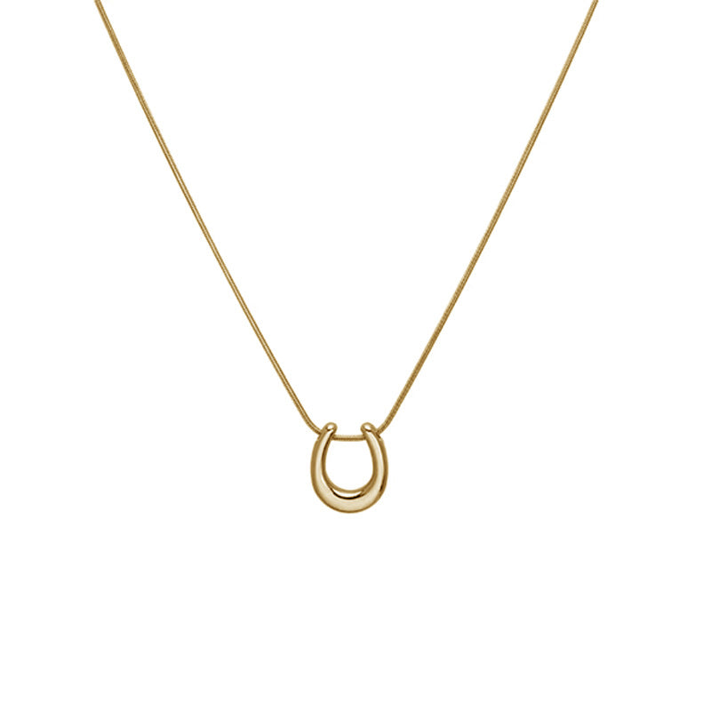 Wholesale  18K gold-plated titanium steel ring water drop pendant necklace