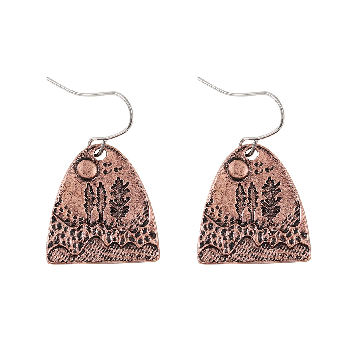 Wholesale creative retro jungle mountain landscape pendant earrings