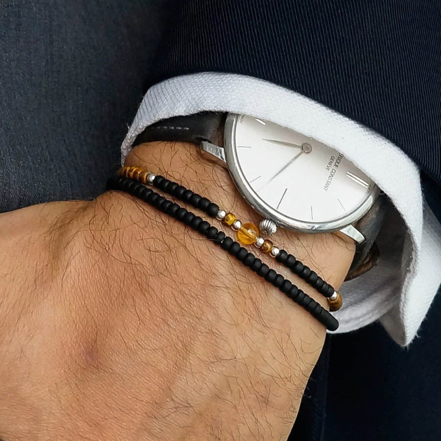 Set di braccialetti lunghi in rame satinato nero all'ingrosso con disco volante con sfere di diamanti in zirconio