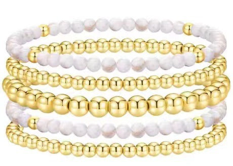 Wholesale Gold Pearl Bracelet Acrylic Gold Beads Pearl Bracelet