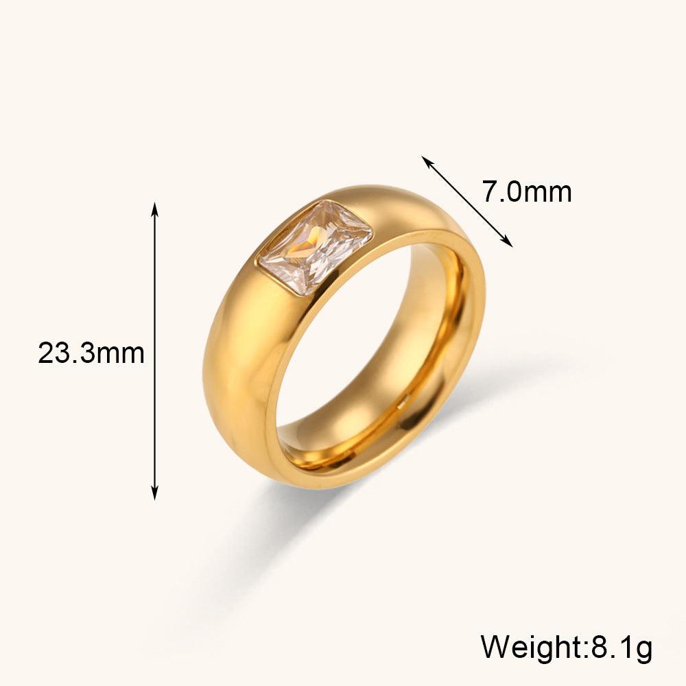 Wholesale Ring Jewelry Jewelry Stainless Steel Rings Gold Plated Zirconium Ring Gold Plated Rings ACC-RS-DingRan004