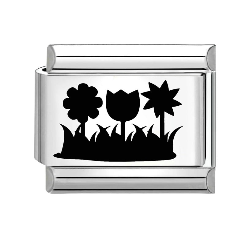 Wholesale Italian modular bracelet 9mm DIY splicing detachable stainless steel cartoon engraving combinable bracelet