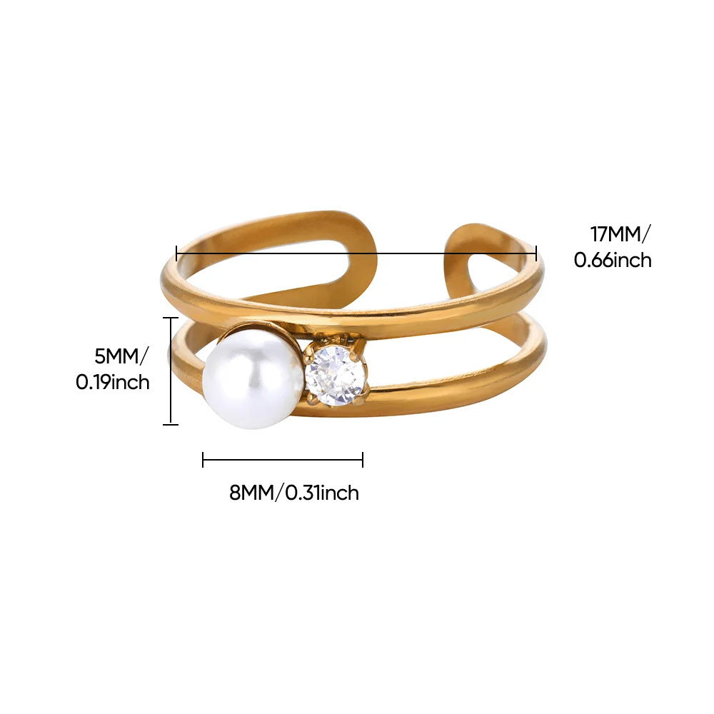 Wholesale Stainless Steel Pearl Starfish Shell Ring