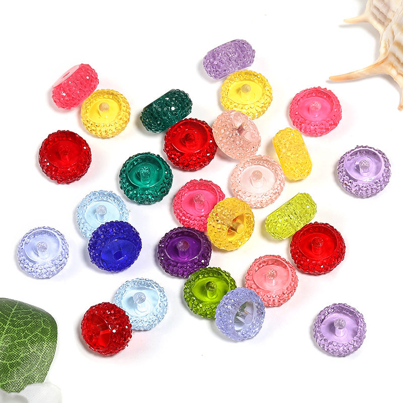 Wholesale 100pcs Colorful Acrylic Wheel Beads Granulated Sugar Flat Beads Spacers Diy Accessories ACC-BDS-BLG066