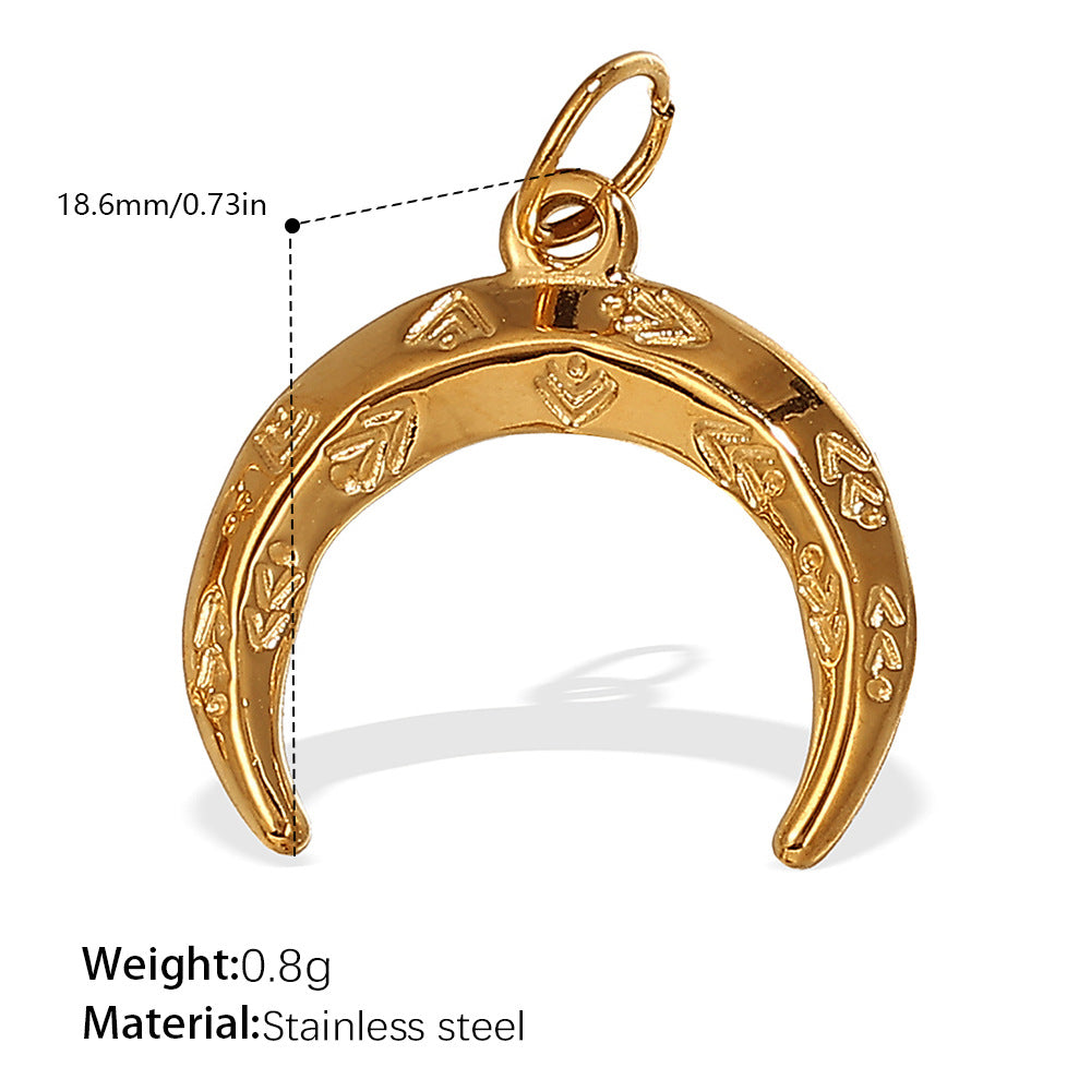 Wholesale wind hot sun moon stainless steel plated 18K gold Charms