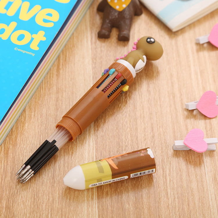 Wholesale ten color round press plastic ballpoint pens ACC-PN-Liuj011