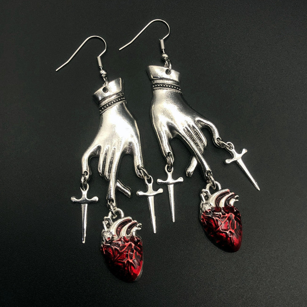 Wholesale Vintage Water Drop Ruby Hand Earrings ACC-ES-MLR007