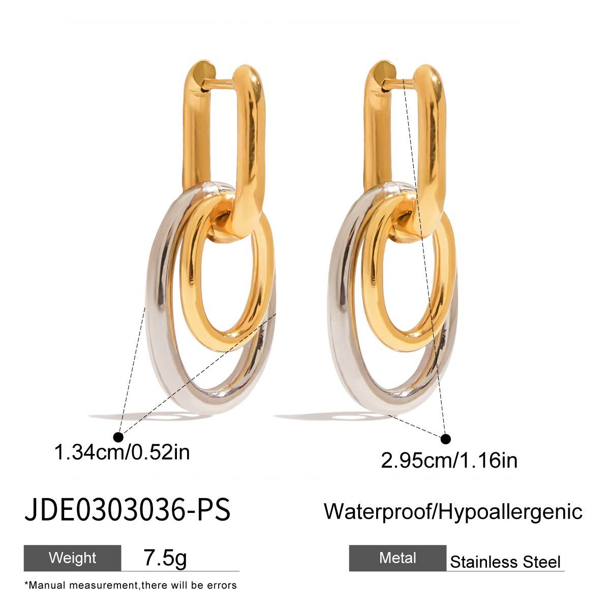 Wholesale  18K gold stainless steel gold and silver color ear buckle earrings