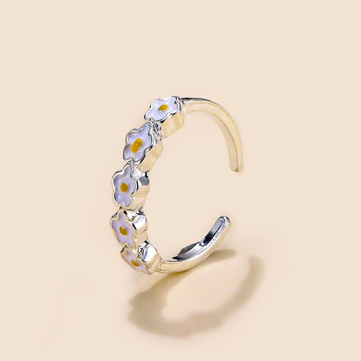 Wholesale  Flower Oil Drop Ring