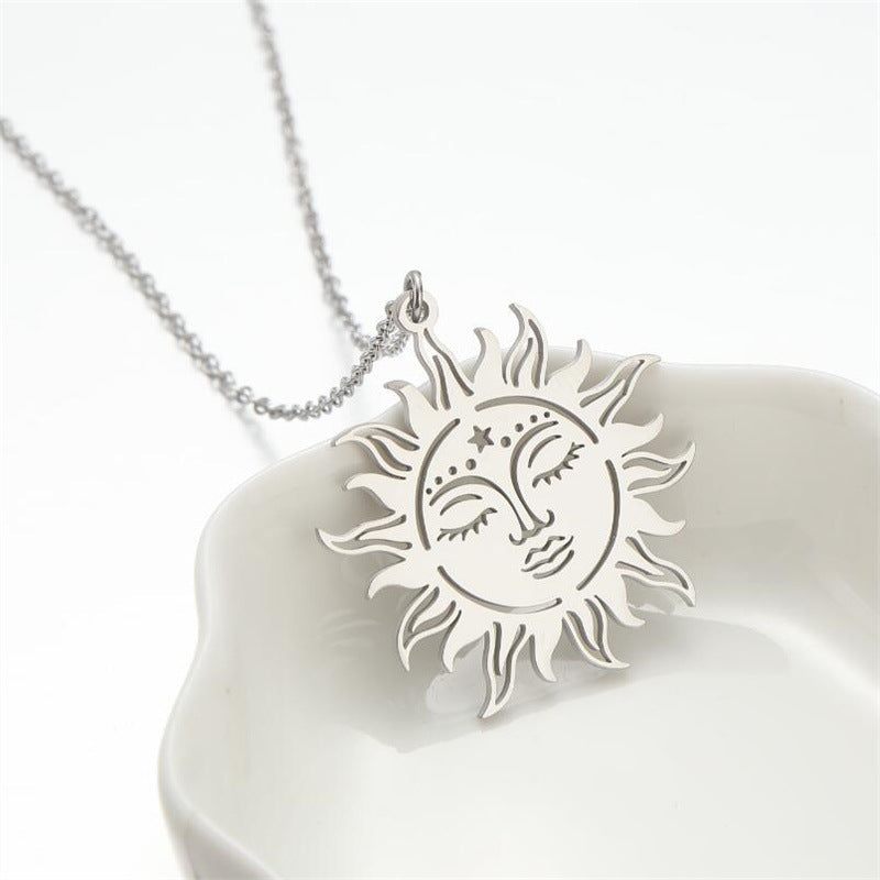 Wholesale stainless steel ancient Greek sun goddess pendant necklace