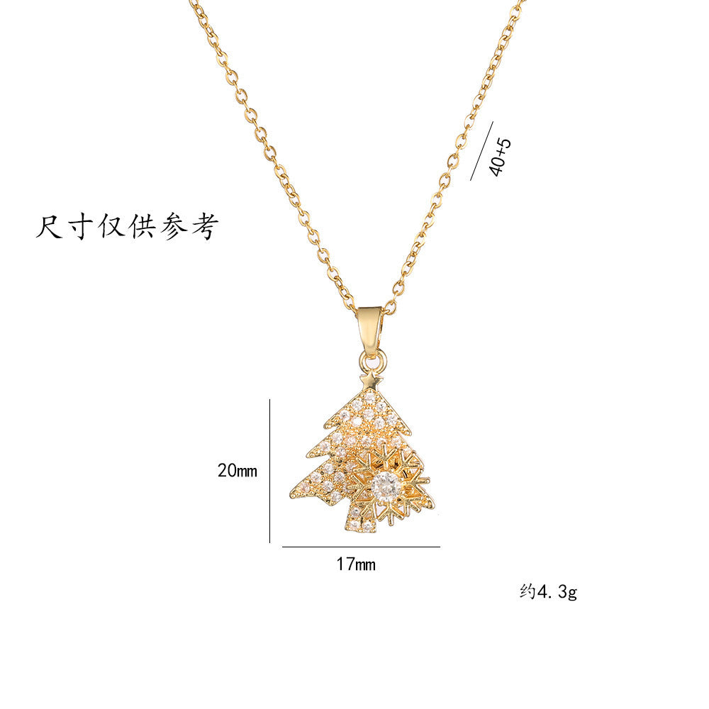 Wholesale Rotating Snowflake Christmas Tree Necklace