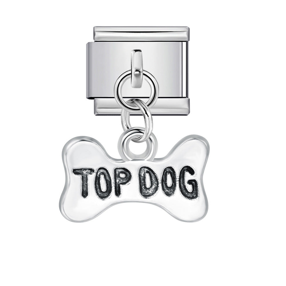 Wholesale Italian Charm Bracelet 9mm DIY Cute silver pendant  Creative Stainless Steel Composable Bracelet