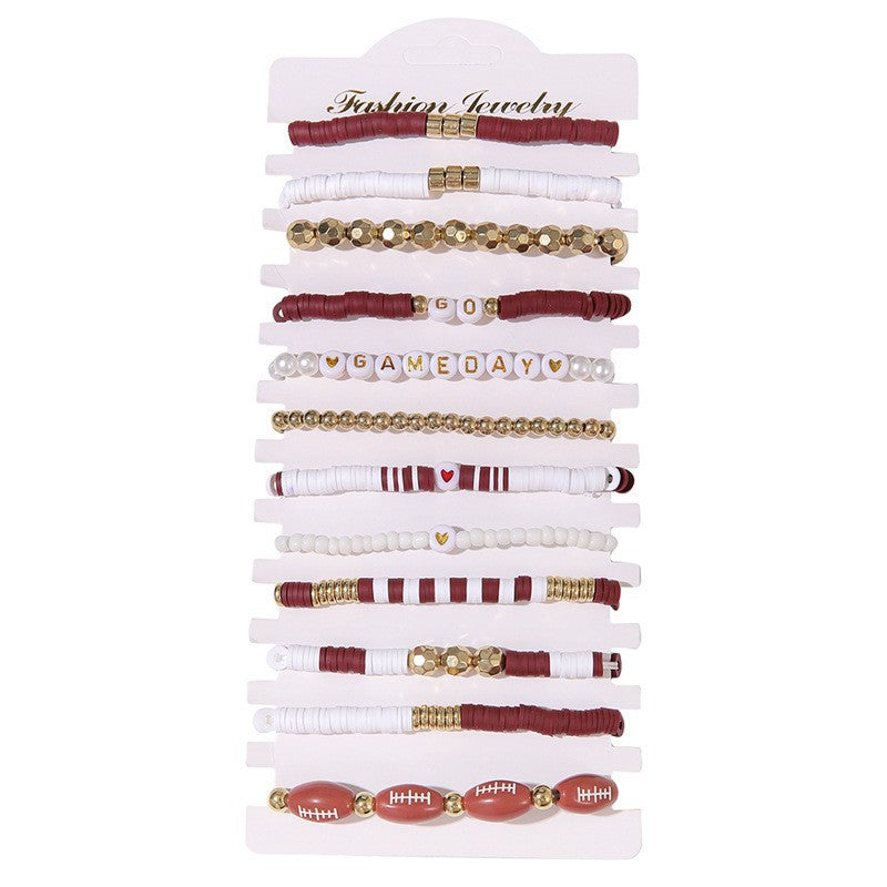 Wholesale  Rugby suit Multi-layer Stacked Love Letter Soft y Bracelet