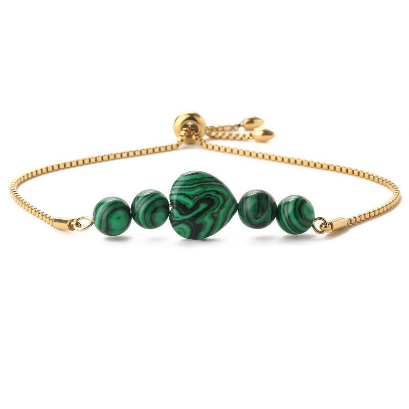 Wholesale Gold Plated Copper Heart Beaded Bracelet Minimalist Unisex Jewelry Accessory For Everyday Wear And Gifting