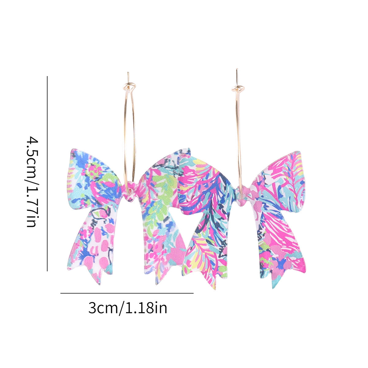 Wholesale Colored Leaves Flowers Bohemian Bow Pendant Earrings