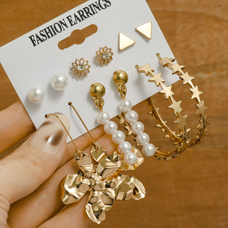 Wholesale Vintage Gold Geometric Women's Earring Set