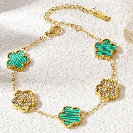 Wholesale Electroplated Stainless Steel Lucky Clover Bracelet - Modern Minimalist Fashion Accessory for Gift or Boutique Resale