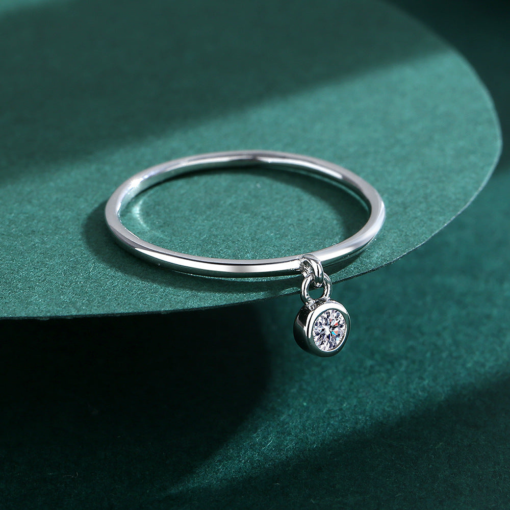 Wholesale S925 Sterling Silver  Small Circle Full Diamond Ring