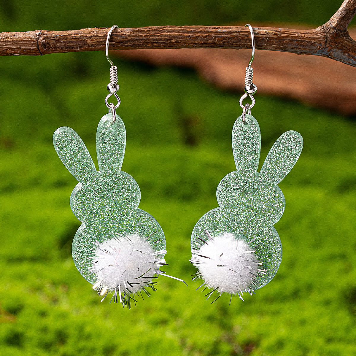 Wholesale Easter Alloy Colorful Rabbit Earrings