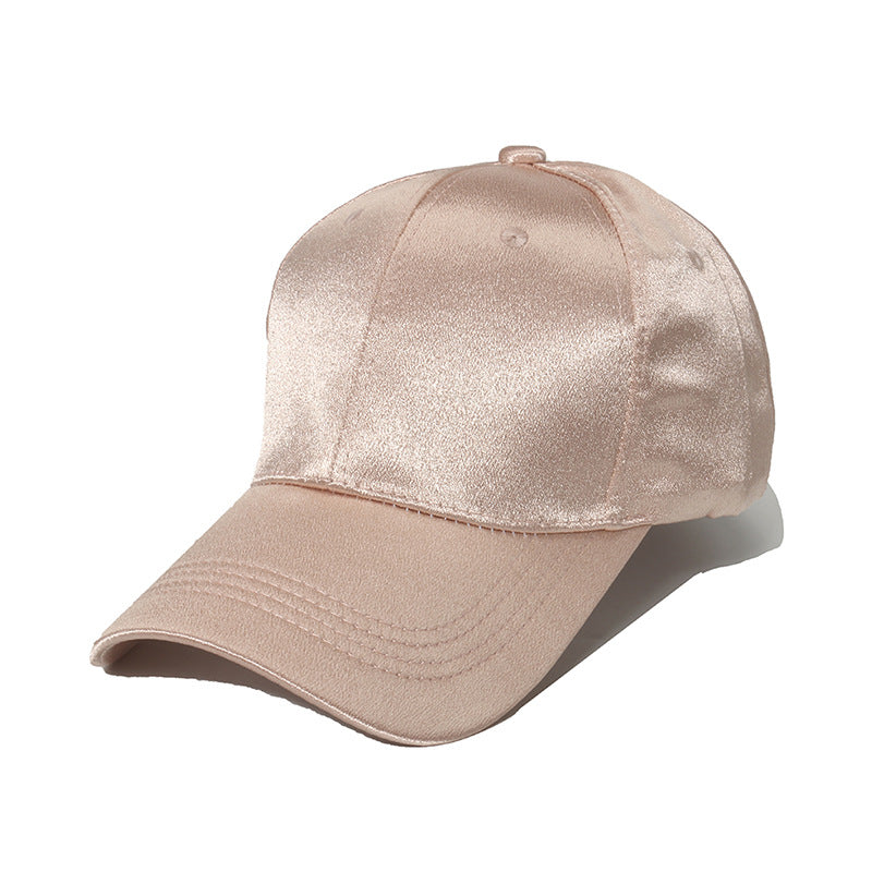 Wholesale Silk Satin Solid Color Casual Baseball Hat