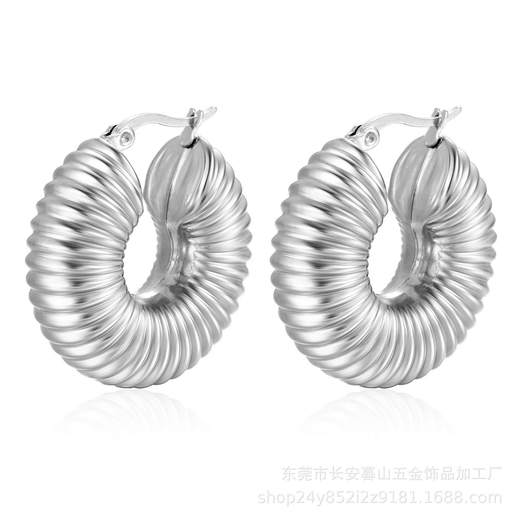 Wholesale Round Stainless Steel Hollow Earrings ACC-ES-MuShan053